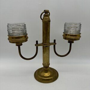 Vintage Brass Thailand Candelabra Centerpiece Unique MCM